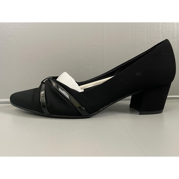 easy street Shoes - Easy Street Millie Shoes Womens Size 9N Black Bow Block Heel Pumps Dress